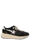 GOLDEN GOOSE 'RUNNING' BLACK LOW TOP SNEAKERS WITH STAR PATCH IN SUEDE AND TECH FABRIC MAN