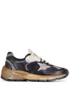 Golden Goose Running Dad Net And Nappa Upper Suede Star Shoes In Black