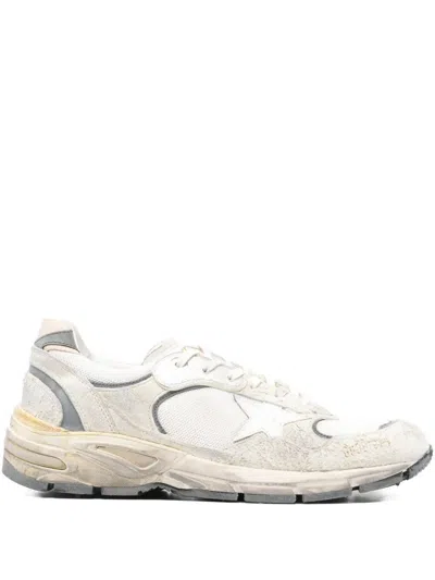 Golden Goose 'running Dad' New Net And Suede Upper Leather Star And He In White