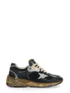 Golden Goose Running Dad Net And Nappa Upper Suede Star Shoes In Black