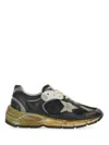 Golden Goose Running Dad Net And Nappa Upper Suede Star Shoes In Black