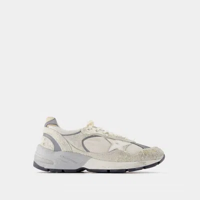 Golden Goose Dad-star Sneakers In Mesh And Suede Leather In Multi