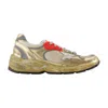 Golden Goose Running Sole Distressed-effect Sneakers In Gold