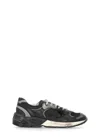 Golden Goose Black Leather And Mesh Running Dad Sneakers In Gray