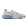 Golden Goose Running Dad New Net And Suede Upper Nabuk Star And Heel Suede Star Sneakers Blue In Gray