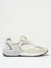 Golden Goose White Low-top Sneakers With Suede Inserts And Side Star In Leather Man In White