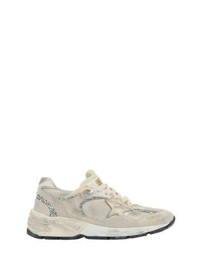 Golden Goose Running Dad Sneakers In Seed Pearl/platinum/white/cream