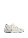 Golden Goose White Low-top Sneakers With Suede Inserts And Side Star In Leather Man In Gray