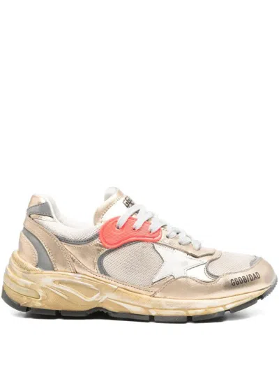 Golden Goose "running" Dadmesh And Laminated Leather Upper Leather Star Laminated Leather Toe And To