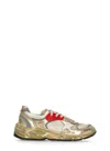 Golden Goose Running Sole Distressed-effect Sneakers In Gold