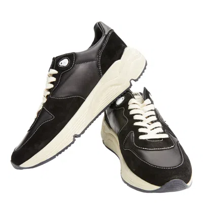 Golden Goose Running Leather Sneakers In Black