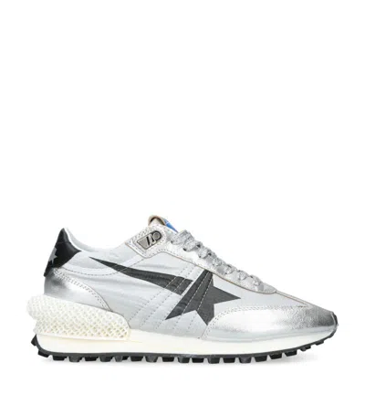 Golden Goose Marathon Metallic Leather-trimmed Ripstop Sneakers In White