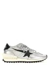 Golden Goose Marathon Running Sneakers In Laminated Leather In Silver