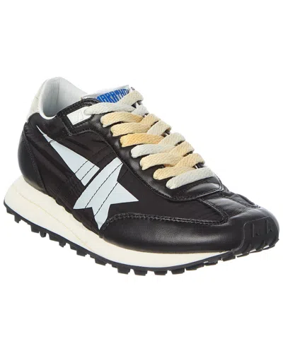 Golden Goose Running Marathon M77 Nylon & Leather Sneaker In Black