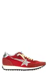 Golden Goose Marathon Sneakers With Red Nylon Upper And Silver Star Shoes In Red