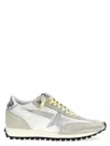 Golden Goose Running Marathon Distressed Leather-trimmed Shell And Suede Sneakers In White/grey/silver