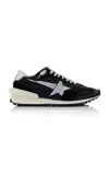 Golden Goose Running Marathon Leather-trimmed Shell Sneakers In Black