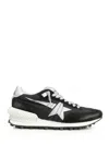 Golden Goose Running Marathon Nylon Upper Suede Toe Annd Spur Printed Star Laminated Heel Sneakers Black