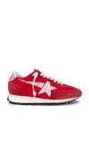 Golden Goose Low Top Sneakers Contrasting Panels In 红色 & 银色