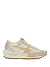 Golden Goose Running Marathon Nylon And Leather Upper Printed Star Leather Spur And Heel In Beige