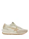 Golden Goose Running Marathon Nylon And Leather Upper Printed Star Leather Spur And Heel In Beige