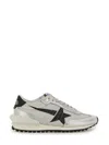 Golden Goose Marathon Running Sneakers In Laminated Leather In Silver