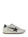 Golden Goose Marathon Running Sneakers In Laminated Leather In Silver