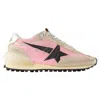 Golden Goose Marathon Nylon And Suede Sneakers With Black Star Shoes In Pink