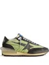 Golden Goose Womens Marathon With Green Nylon Upper And Black Star In Green