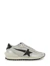 Golden Goose Marathon Metallic Leather-trimmed Ripstop Sneakers In Gray
