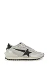 Golden Goose Marathon Running Sneakers In Laminated Leather In Grey