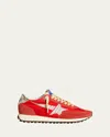 Golden Goose Low Top Sneakers Contrasting Panels In Redsilver