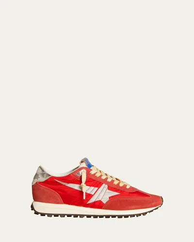 Golden Goose Running Marathon Suede Nylon Sneakers In Blue