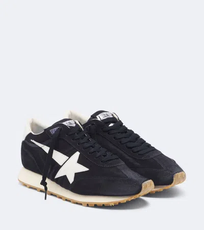 Golden Goose Running Marathon Suede Sneakers In Black