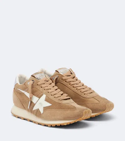 Golden Goose Running Marathon Suede Sneakers In Brown