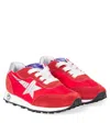 Golden Goose Running Marathon Suede-trimmed Sneakers In Red