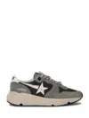 Golden Goose Running Sole In Green Suede With White Leather Star And Heel