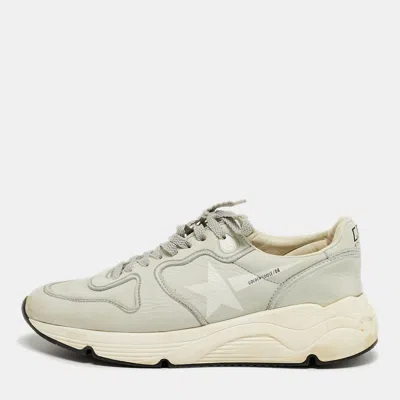 Pre-owned Golden Goose Running Size 37 Grey Leather Lace Up Sneakers In Gray