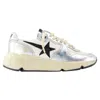Golden Goose Metallic Leather Panelled Low Top Sneakers In Silver