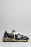 Golden Goose Running Dad Net And Nappa Upper Suede Star Shoes In Black
