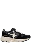 Golden Goose Leather Running Sole Sneakers With Star Patch In Black