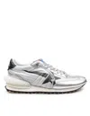 Golden Goose Marathon Nylon Sneakers With Silver Ripstop And Black Star Shoes In White