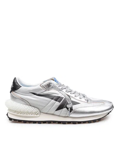 GOLDEN GOOSE GOLDEN GOOSE RUNNING SNEAKERS IN LEATHER AND NYLON SILVER/BLACK