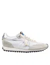 Golden Goose Running Sneakers In Suede And Nylon, White In Gray