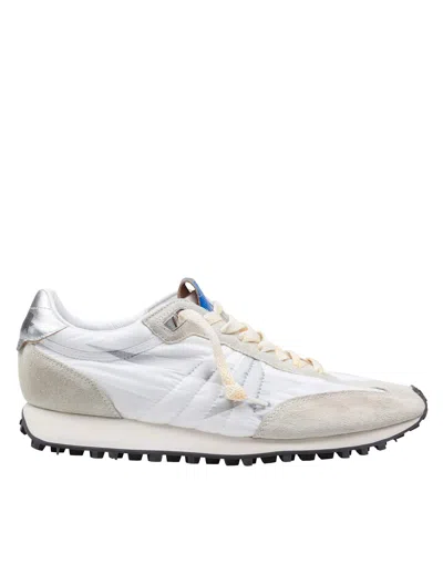 Golden Goose Running Sneakers In Suede And Nylon, White In Gray