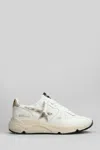 Golden Goose Running Sole Mixed Leather Sneakers In White