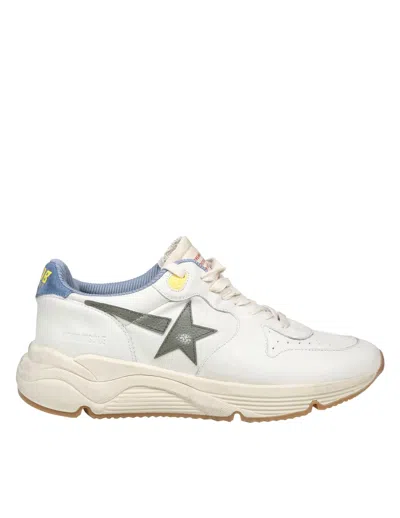 GOLDEN GOOSE RUNNING SNEAKERS WHITE AND GREEN