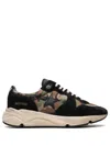 Golden Goose Running Sole Camouflage-print Sneakers In 90363 Black/ Beige Brown/black