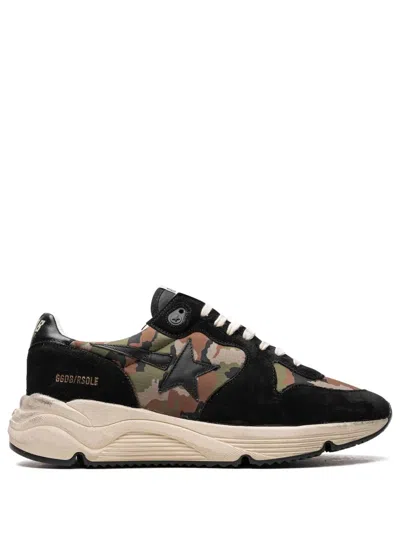 Golden Goose Running Sole Camouflage-print Sneakers In Blk/green