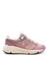 Golden Goose Running Sole Mixed Leather Sneakers In Nude & Neutrals